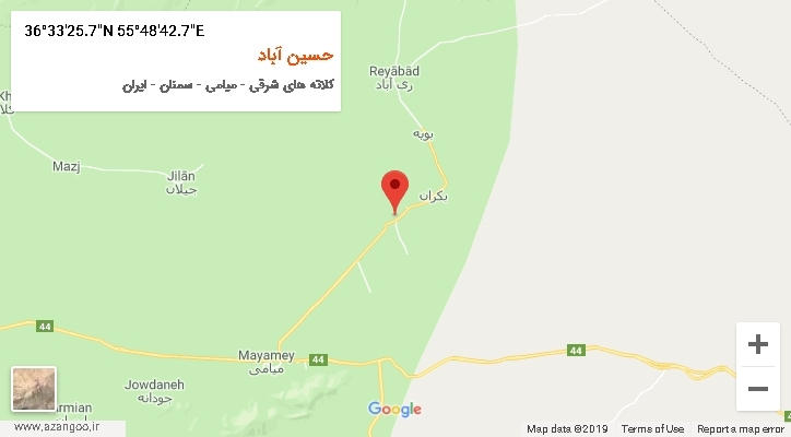 روستای حسین آباد بر روی نقشه