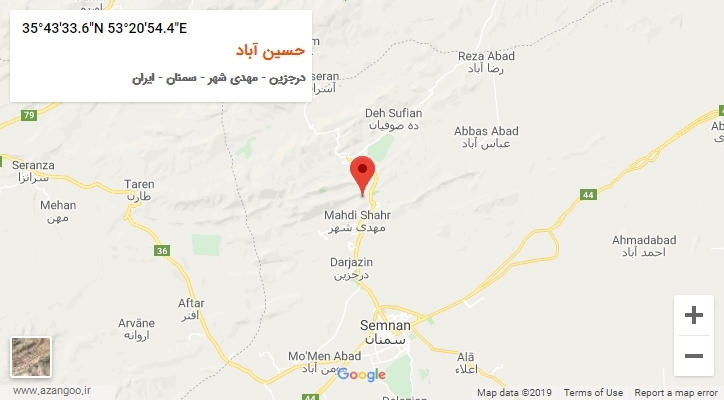 روستای حسین آباد بر روی نقشه