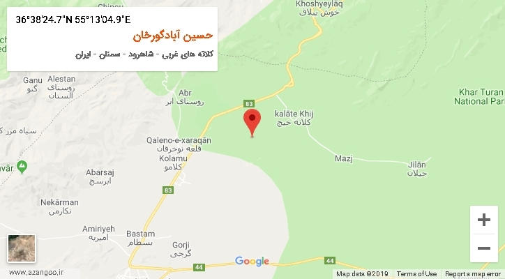 روستای حسین آبادگورخان بر روی نقشه