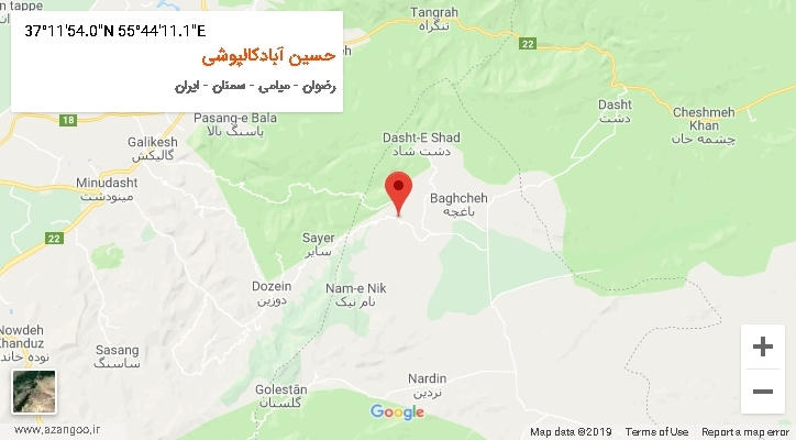 روستای حسین آبادکالپوشی بر روی نقشه