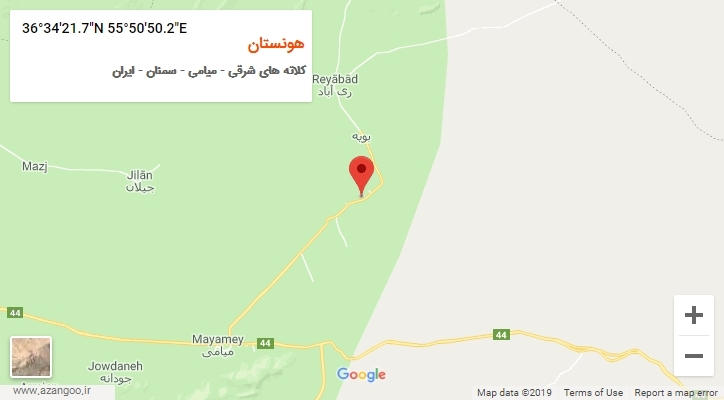 روستای هونستان بر روی نقشه