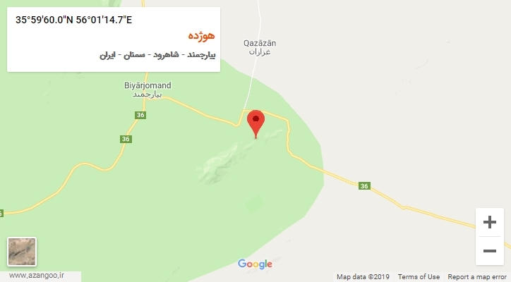 روستای هوژده بر روی نقشه