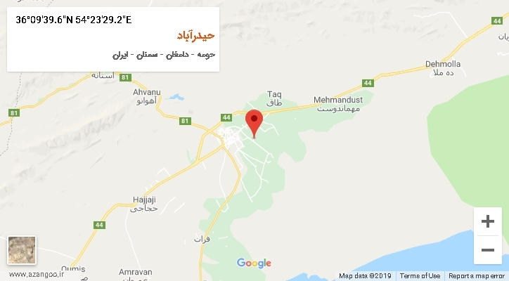 روستای حیدرآباد بر روی نقشه