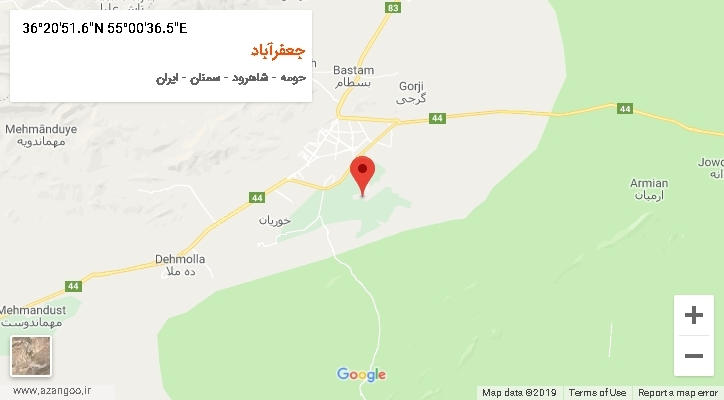 روستای جعفرآباد بر روی نقشه