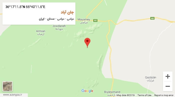 روستای جان آباد بر روی نقشه
