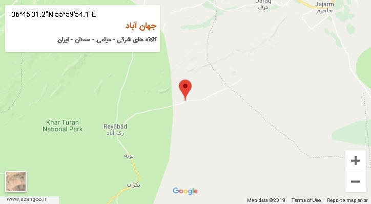 روستای جهان آباد بر روی نقشه