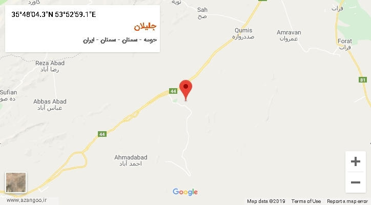 روستای جلیلان بر روی نقشه