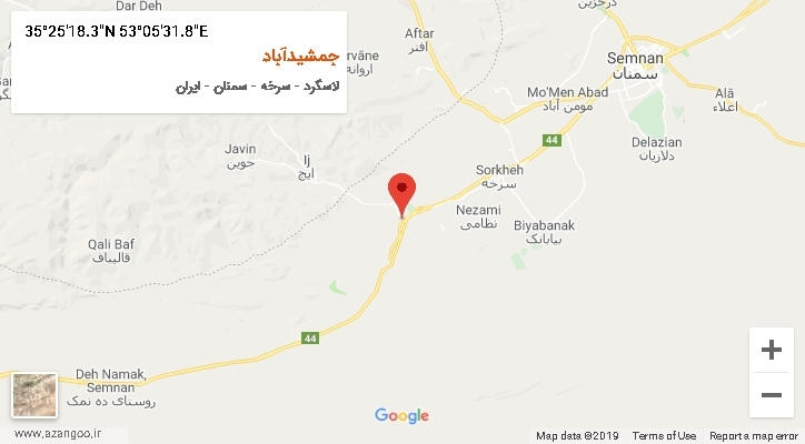 روستای جمشیدآباد بر روی نقشه