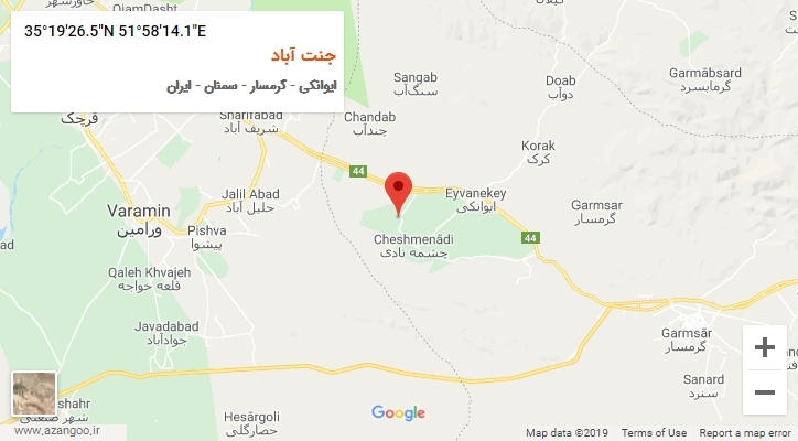 روستای جنت آباد بر روی نقشه