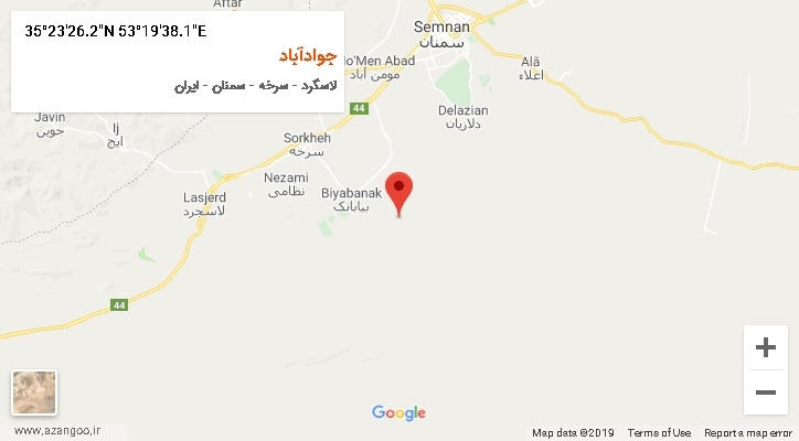 روستای جوادآباد بر روی نقشه