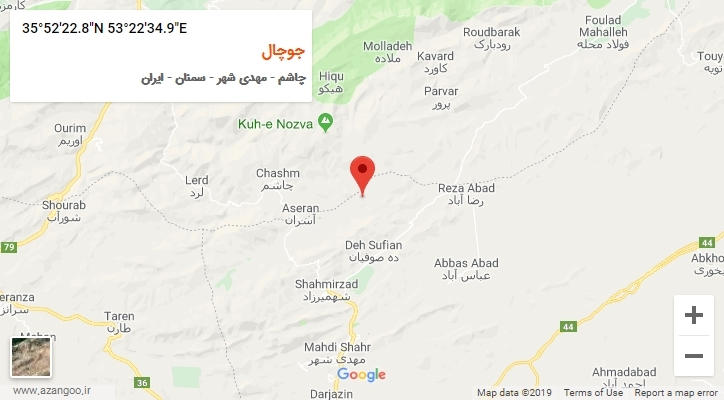 روستای جوچال بر روی نقشه