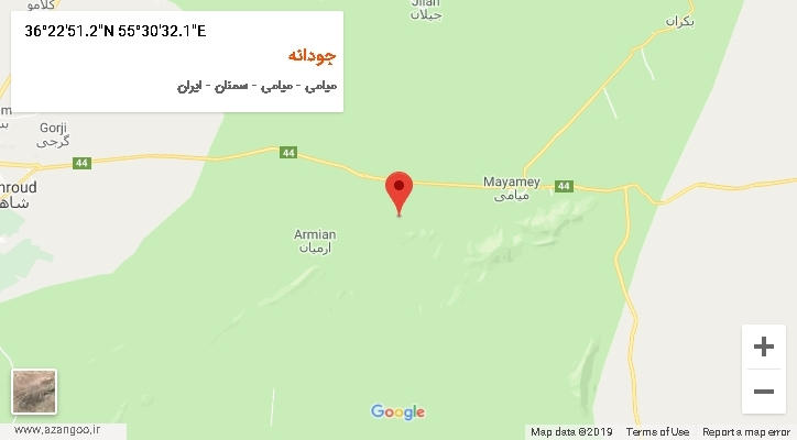 روستای جودانه بر روی نقشه