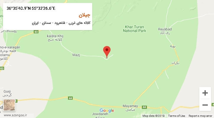 روستای جیلان بر روی نقشه