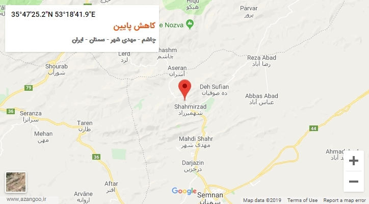 روستای کاهش پایین بر روی نقشه