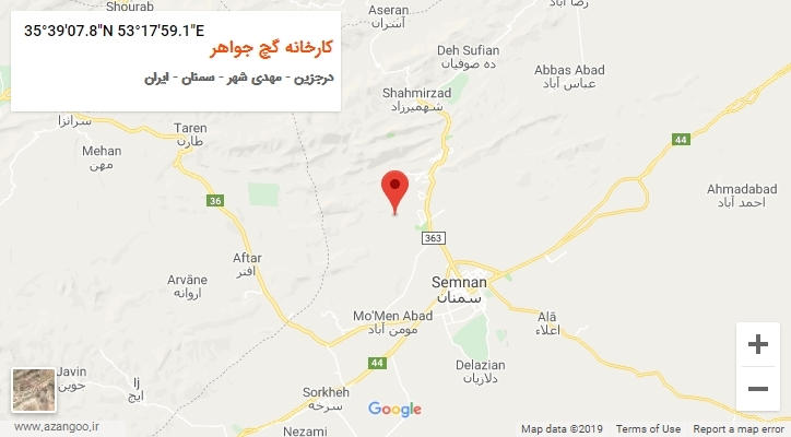 روستای کارخانه گچ جواهر بر روی نقشه