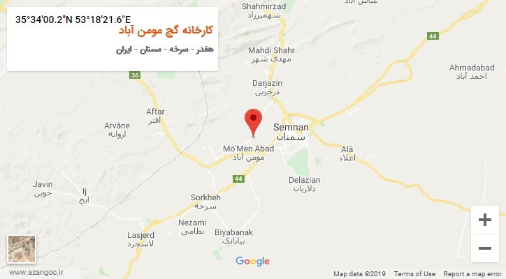 روستای کارخانه گچ مومن آباد بر روی نقشه