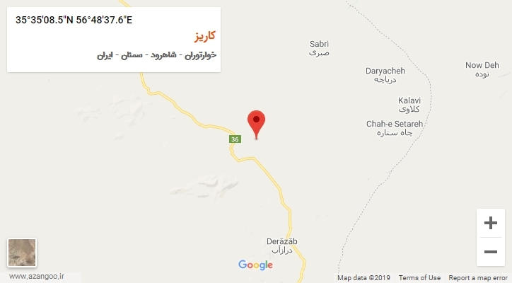 روستای کاریز بر روی نقشه