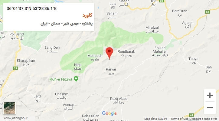روستای کاورد بر روی نقشه