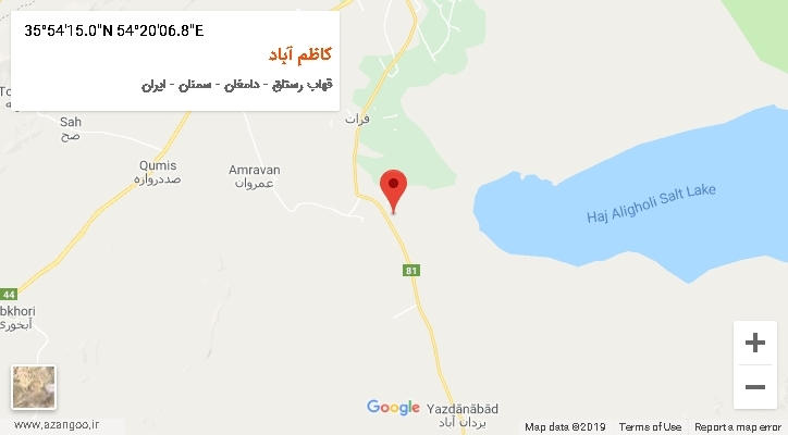 روستای کاظم آباد بر روی نقشه