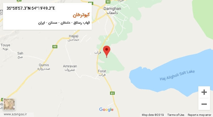 روستای کبوترخان بر روی نقشه