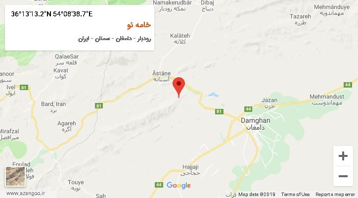 روستای خامه نو بر روی نقشه