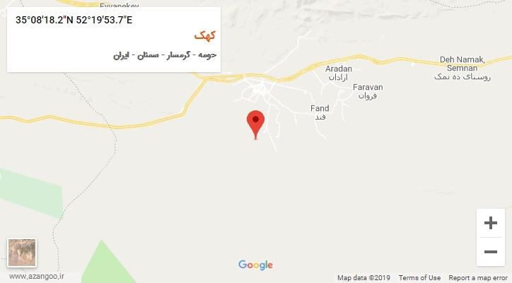 روستای کهک بر روی نقشه
