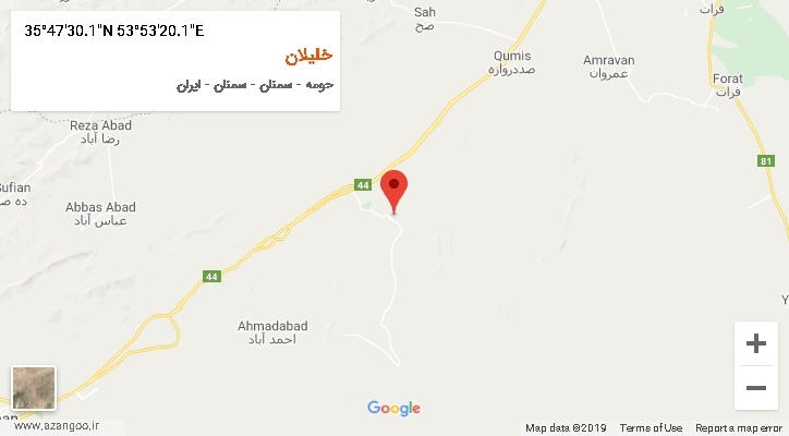 روستای خلیلان بر روی نقشه