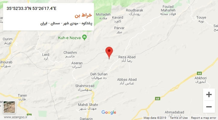 روستای خراط بن بر روی نقشه
