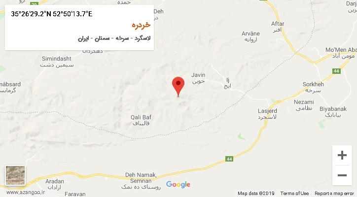 روستای خردره بر روی نقشه
