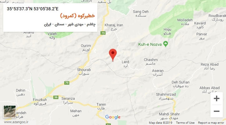 روستای خطیرکوه (کمرود) بر روی نقشه