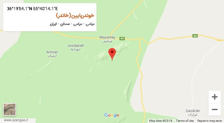 روستای خوندرپایین(خاندر) بر روی نقشه