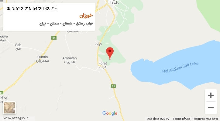 روستای خورزان بر روی نقشه