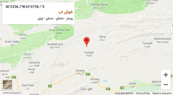 روستای خوش اب بر روی نقشه