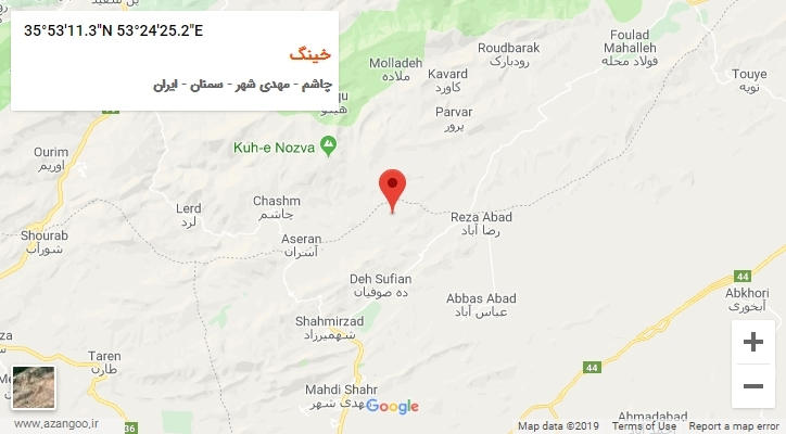 روستای خینگ بر روی نقشه