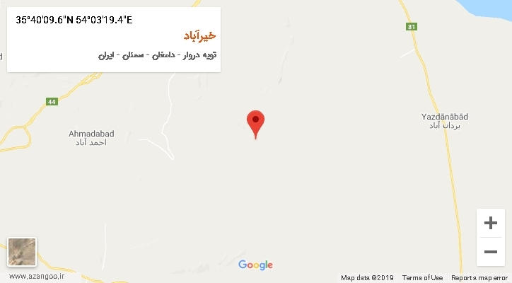 روستای خیرآباد بر روی نقشه