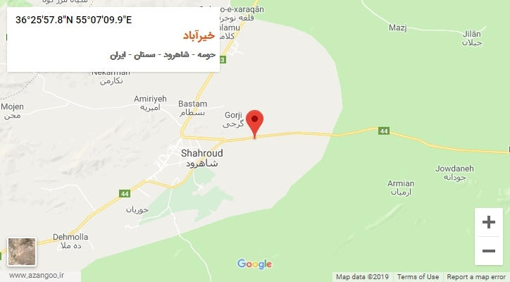 روستای خیرآباد بر روی نقشه