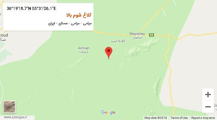 روستای کلاغ شوم بالا بر روی نقشه