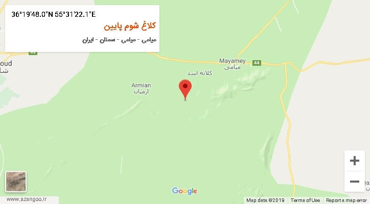 روستای کلاغ شوم پایین بر روی نقشه