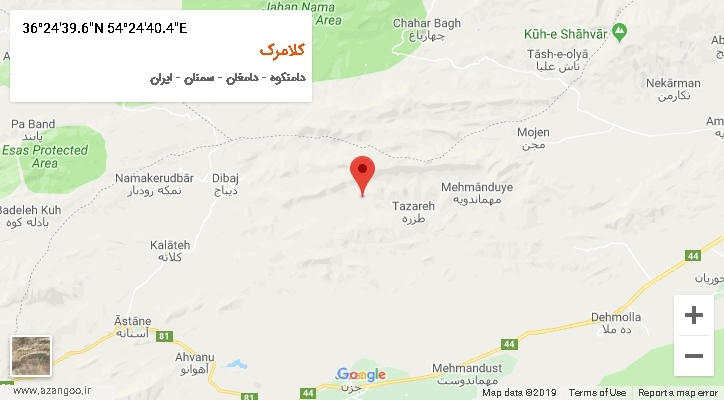 روستای کلامرک بر روی نقشه