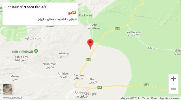 روستای کلامو بر روی نقشه