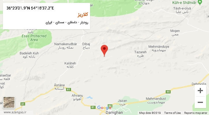 روستای کلاریز بر روی نقشه