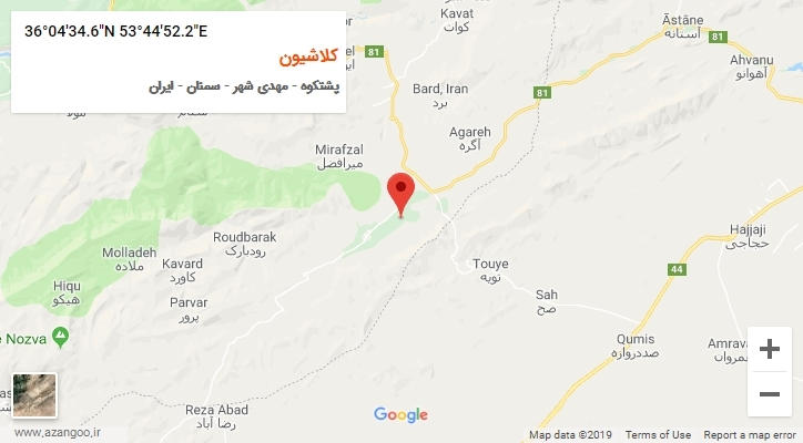 روستای کلاشیون بر روی نقشه