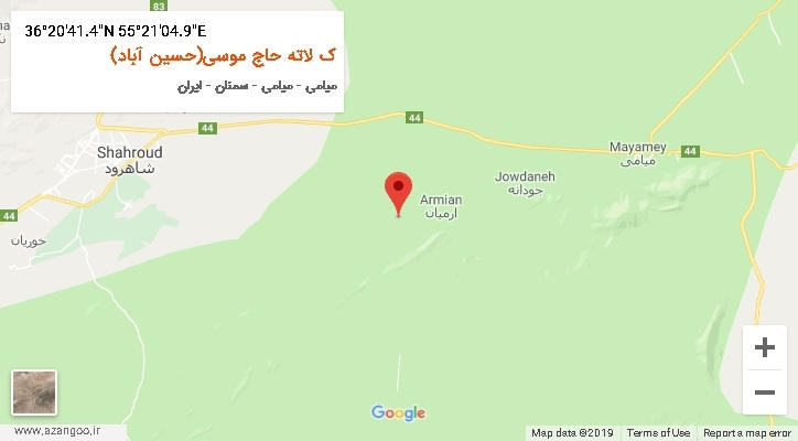 روستای ک لاته حاج موسی(حسین آباد) بر روی نقشه