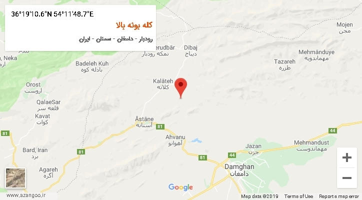 روستای کله بونه بالا بر روی نقشه