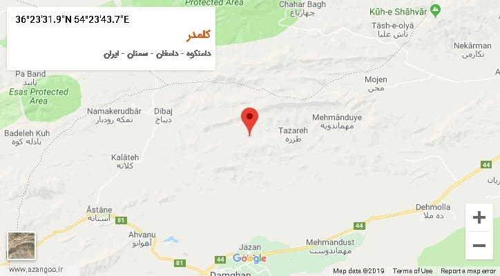 روستای کلمدر بر روی نقشه