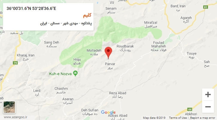 روستای کلیم بر روی نقشه