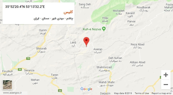 روستای کلیس بر روی نقشه