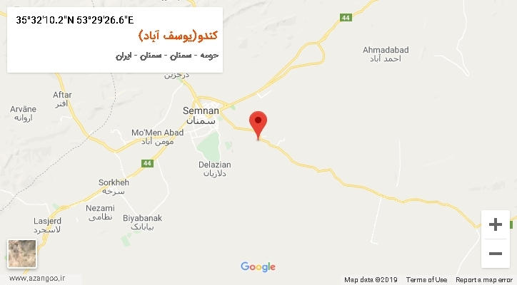 روستای کندو(یوسف آباد) بر روی نقشه