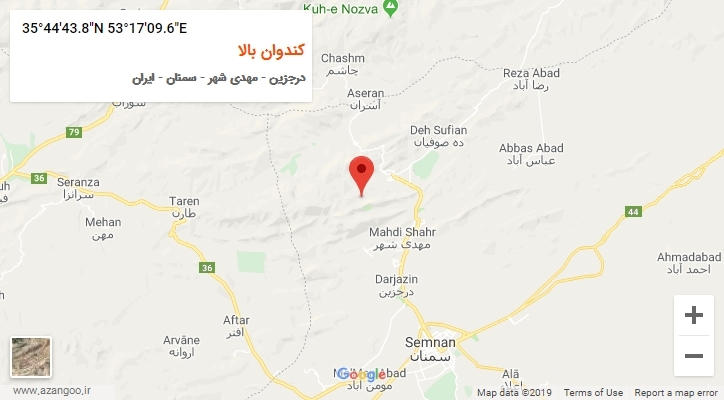 روستای کندوان بالا بر روی نقشه