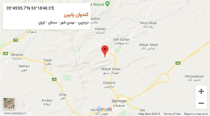 روستای کندوان پایین بر روی نقشه